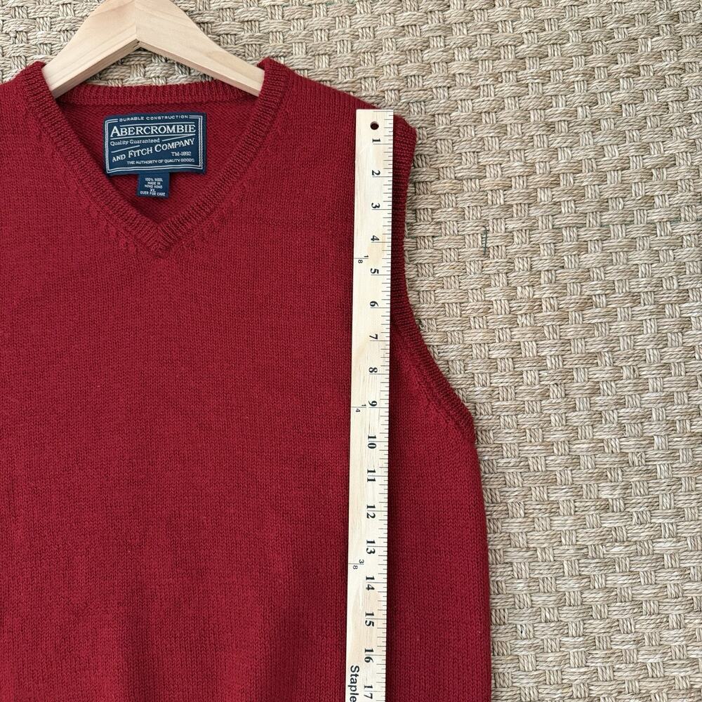 Vintage Abercrombie & Fitch Red Sweater Vest 100% Wool Size XL - Picture 12 of 12